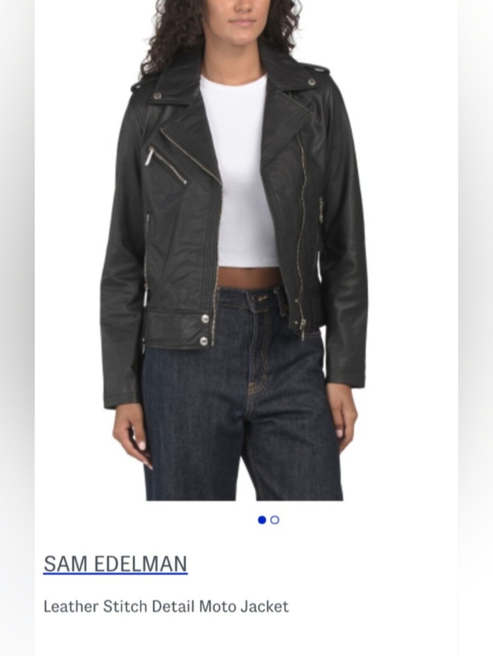 Sam Edelman Women's Black, Super Soft Lamb Leather Moto Jacket (XS, Fits S)